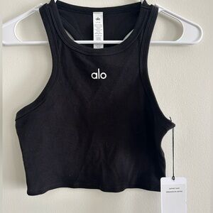 Alo Yoga Ribbed Cropped Tank Top Black